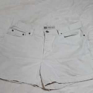 Faded Glory White Jean Shorts Frayed Hem